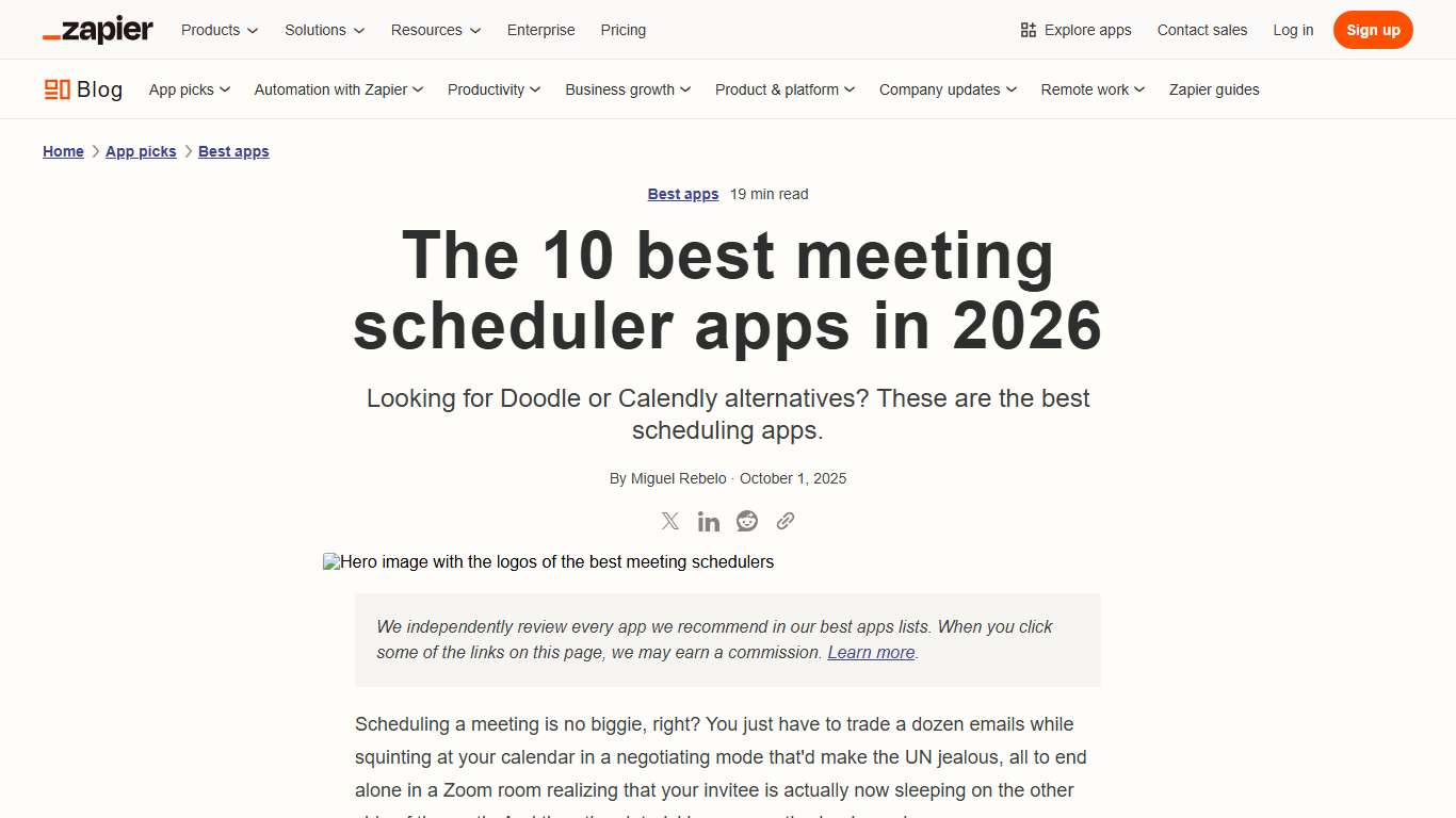 The 10 best meeting scheduler apps in 2026 Zapier
